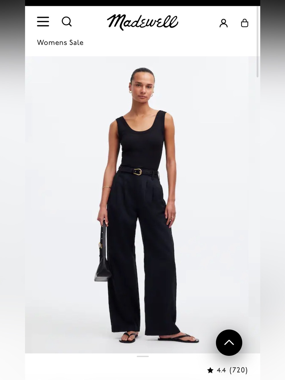 Madewell Black Harlow Wide-Leg Pleated Trousers
